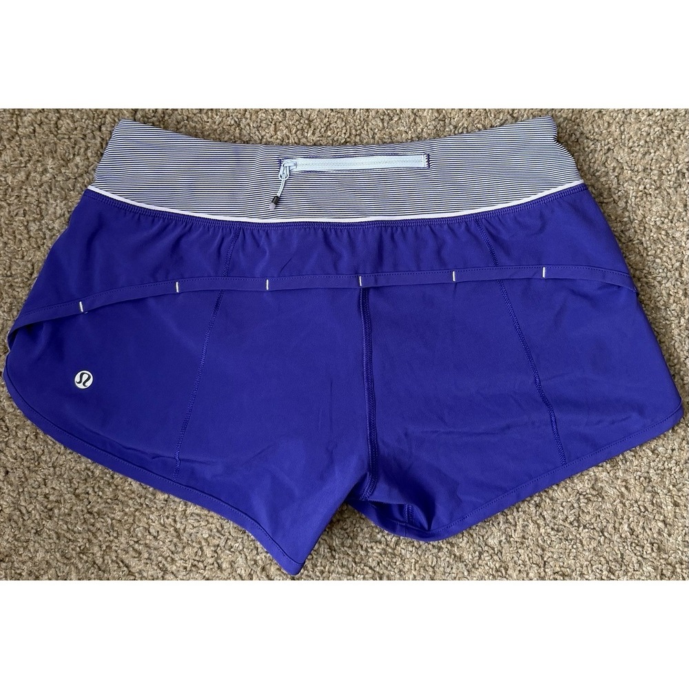 Lululemon Run Speed Shorts 4 Way Stretch Bruised Berry Womens Coolmax Size 4 - Picture 2 of 6